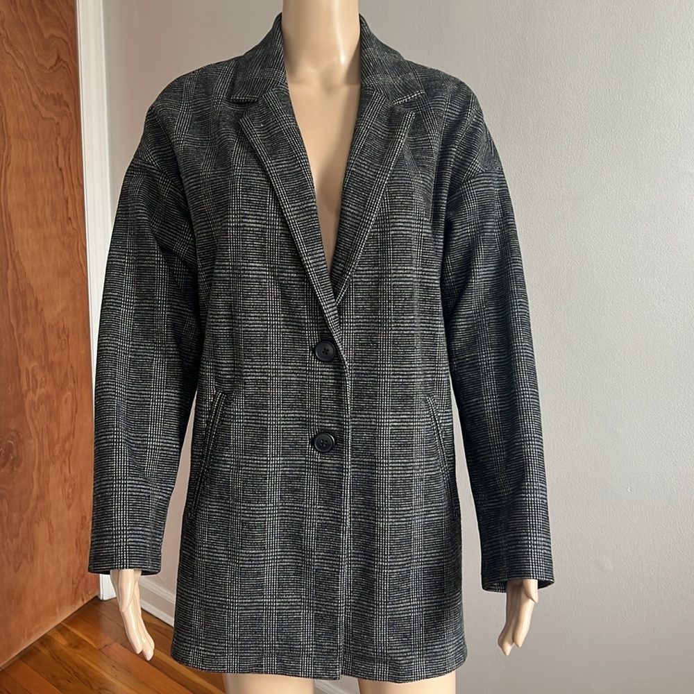 Madewell Glen Plaid Oversize Knit Blazer Size M - Picture 5 of 15